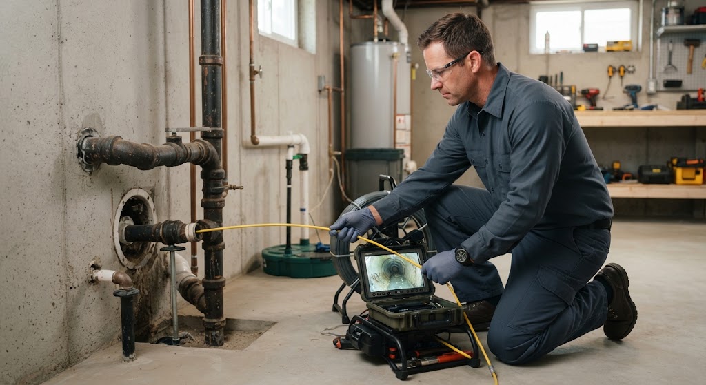 Technician performing dye testing for pool leak detection in Middletown