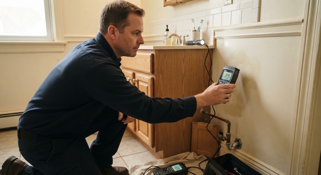 Professional performing under slab leak detection Middletown with acoustic sensors